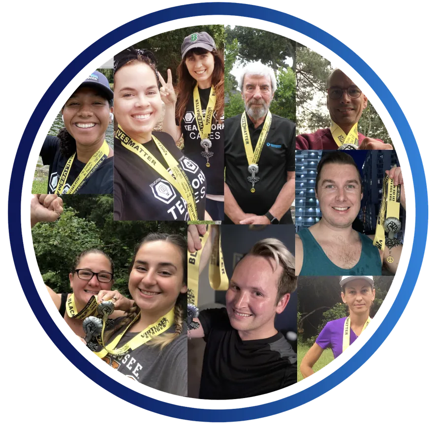 Participantes en la carrera virtual de 5K de Teamwork Cares